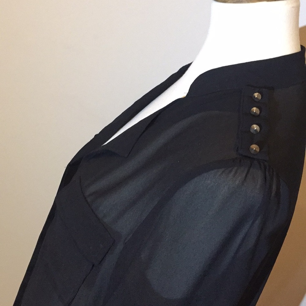 Sheer Gold Studs Button Down Blouse - image 7